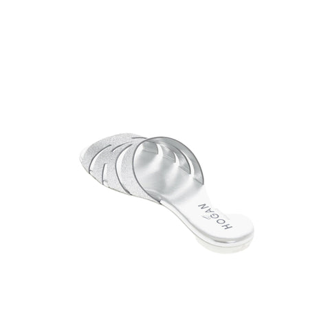 Hogan Valencia Ciabatta Silver Sandals