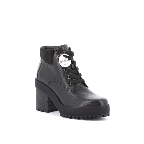 Hogan H475 Grained Leather Ankle Boots