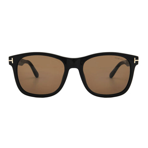 Tom Ford Sunglasses Square Full Rim, Shiny Black Frame and Roviex Lens FT059501J