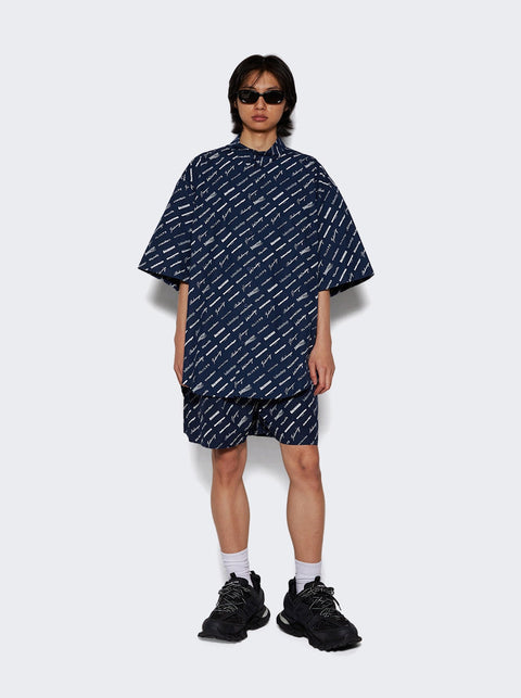 Balenciaga Logo Shorts BLUE