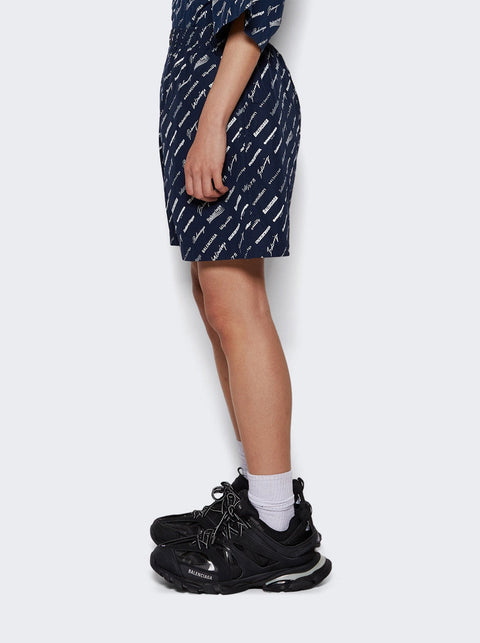 Balenciaga Logo Shorts BLUE
