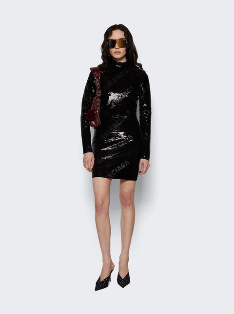 Balenciaga Turtleneck Mini Dress BLACK