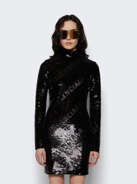 Balenciaga Turtleneck Mini Dress BLACK