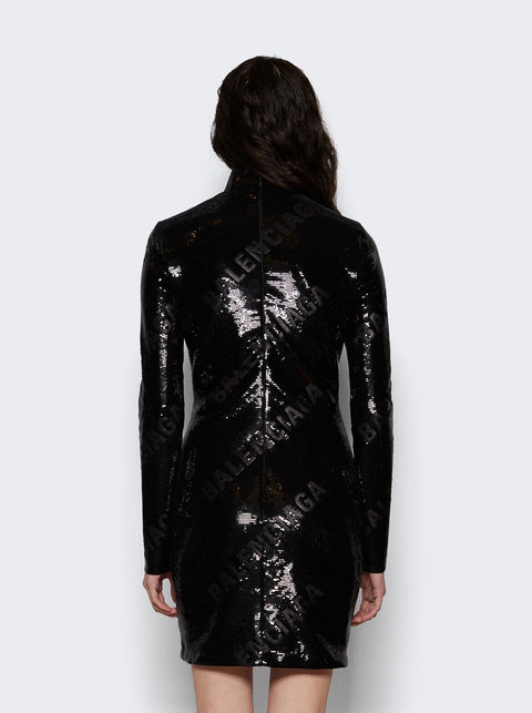 Balenciaga Turtleneck Mini Dress BLACK