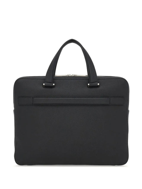 Ferragamo Monogram-Embossed Leather Briefcase