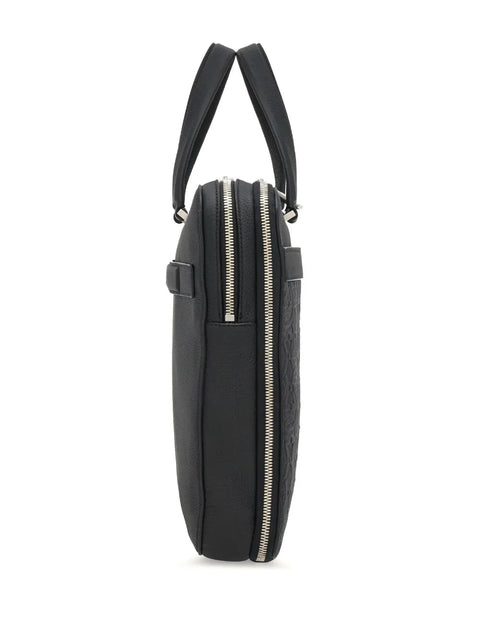 Ferragamo Monogram-Embossed Leather Briefcase