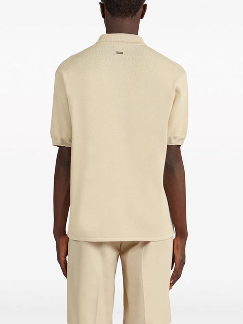 Ferragamo Logo-Plaque Knitted Polo Shirt