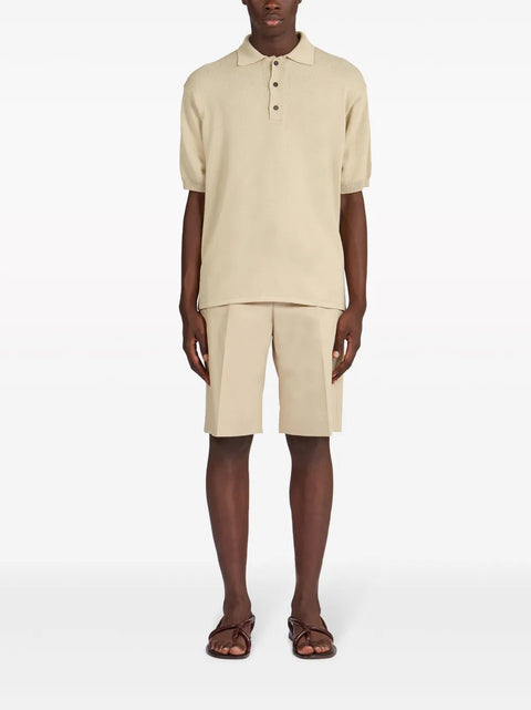 Ferragamo Logo-Plaque Knitted Polo Shirt