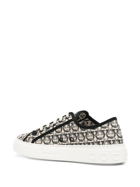 Ferragamo Anson Gancini-Jacquard Sneakers