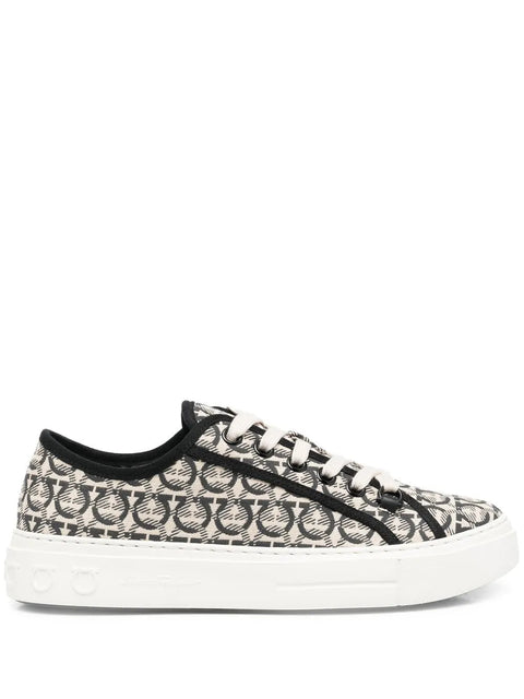Ferragamo Anson Gancini-Jacquard Sneakers