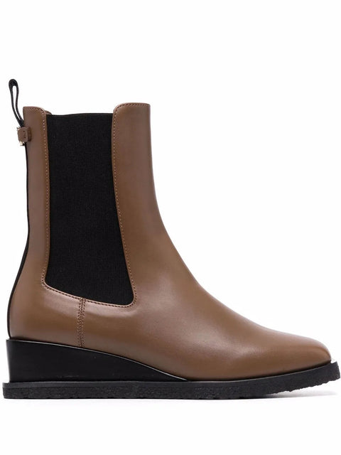 Ferragamo Wedged Leather Ankle Boots