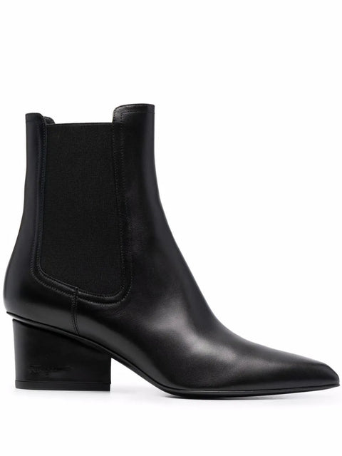 Ferragamo Logo-Embossed Heel Chelsea Boots