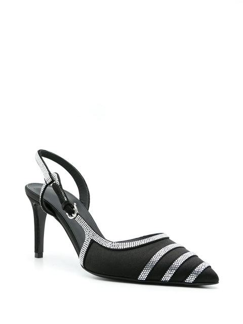 Ferragamo 85Mm Rhinestone Slingback Pumps