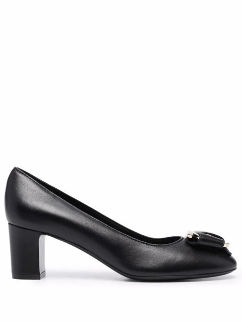 Ferragamo Gancini-Bow Leather Pumps