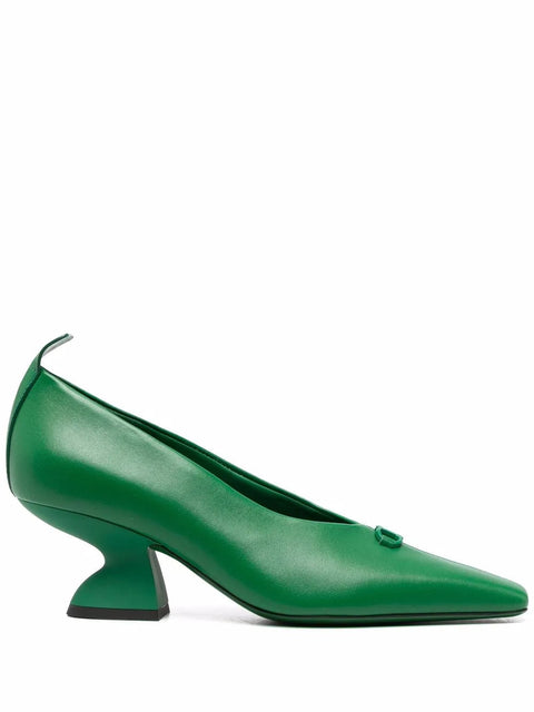 Ferragamo F Heel Leather Pumps