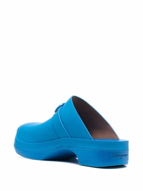Ferragamo Gancini Raised Logo Clogs
