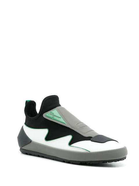 Ferragamo Colourblock Slip-On Sneakers in Green