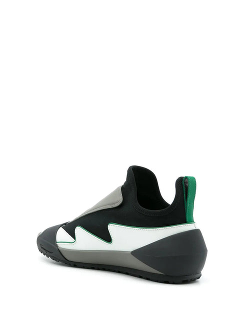 Ferragamo Colourblock Slip-On Sneakers in Green