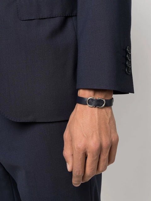 Ferragamo Gancini Leather Bracelet