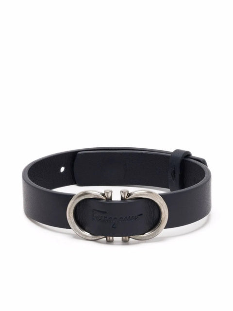 Ferragamo Gancini Leather Bracelet