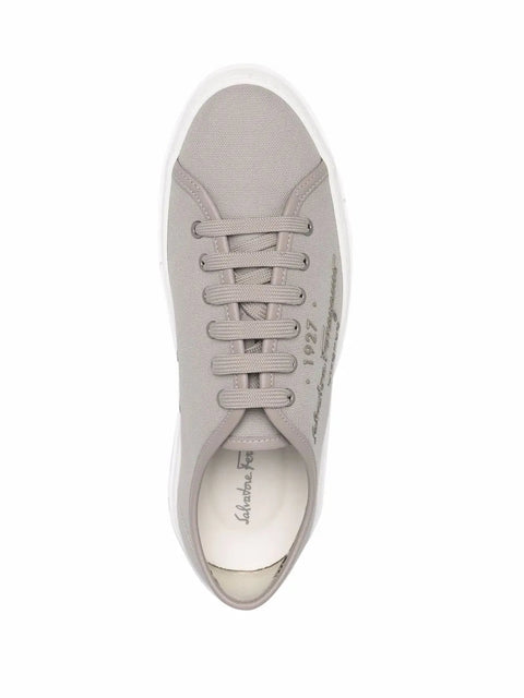 Ferragamo Mediterr Low-Top Sneakers in Gray