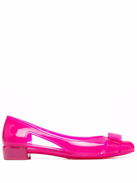 Ferragamo Vara Jelly Ballerina Shoes in Pink