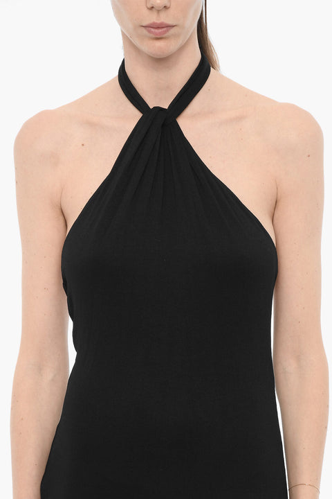 Alice + Olivia Halterneck Maxi Dress with Side Split