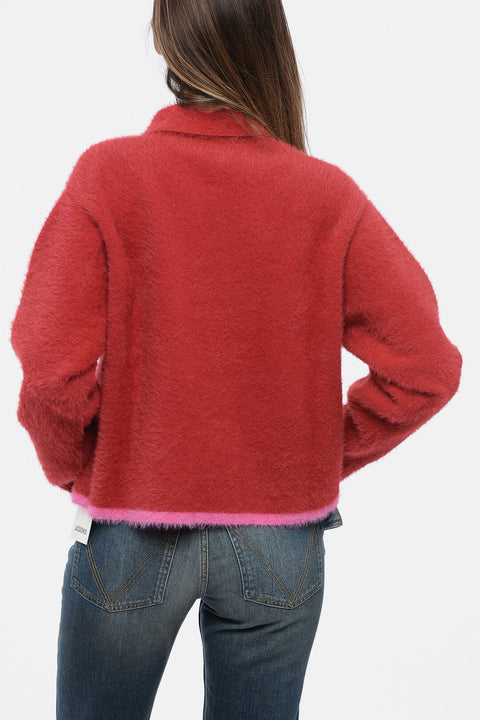 Jacquemus Polo Neck Eyelash Fabric Sweater
