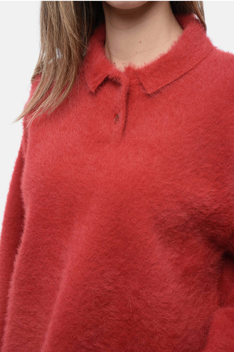 Jacquemus Polo Neck Eyelash Fabric Sweater