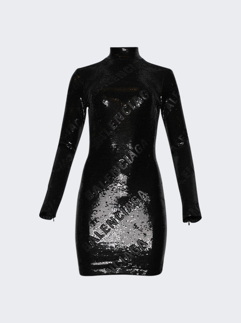 Balenciaga Turtleneck Mini Dress BLACK