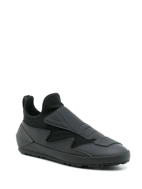 Ferragamo Leather Sock Style Sneakers in Black