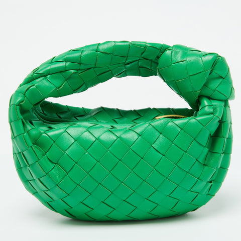 Preloved - Bottega Veneta Green Leather Mini Jodie Hobo