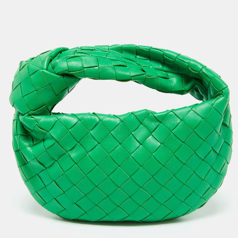 Preloved - Bottega Veneta Green Leather Mini Jodie Hobo