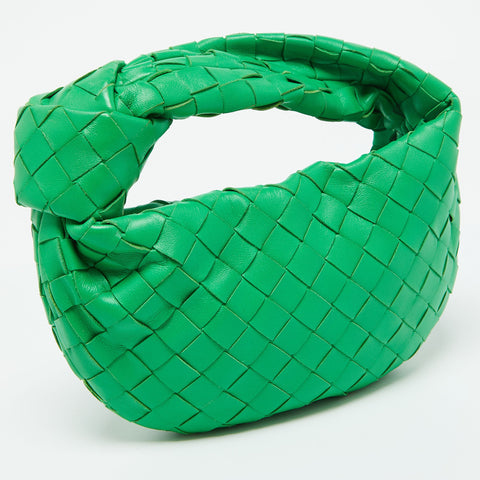 Preloved - Bottega Veneta Green Leather Mini Jodie Hobo